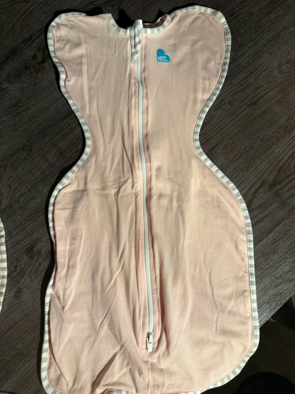 Pampers Love to dream Light Pink Sleep Swaddle with Striped Trim